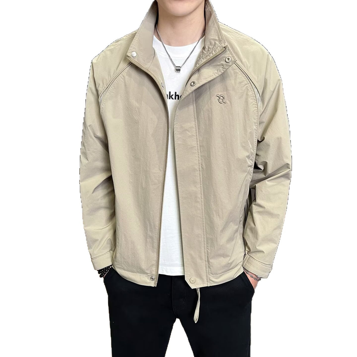 Men's  Cargo Embroidery Windbreaker Jacket