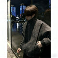 Matte PU Leather Aviator Jacket for Men Tie-Dye