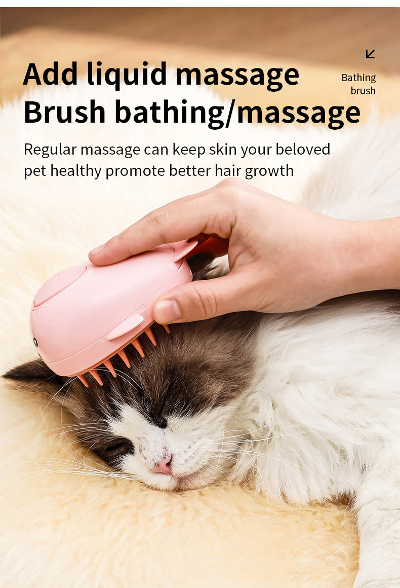 New rechargeable 3 In1 Steamy Pet Cat Brush Cleanser Vapor Pet Spray Comb grooming shedding Cat Steam Brush