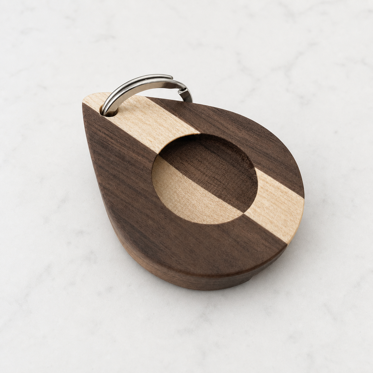 Magnetic Wooden AirTag Keychain