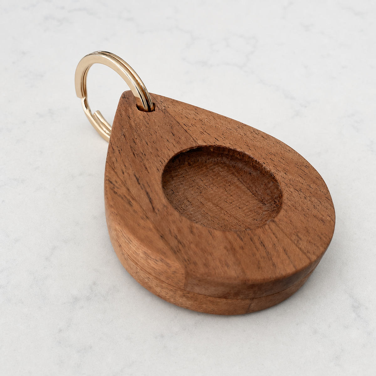 Magnetic Wooden AirTag Keychain