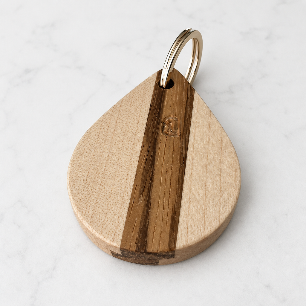 Magnetic Wooden AirTag Keychain