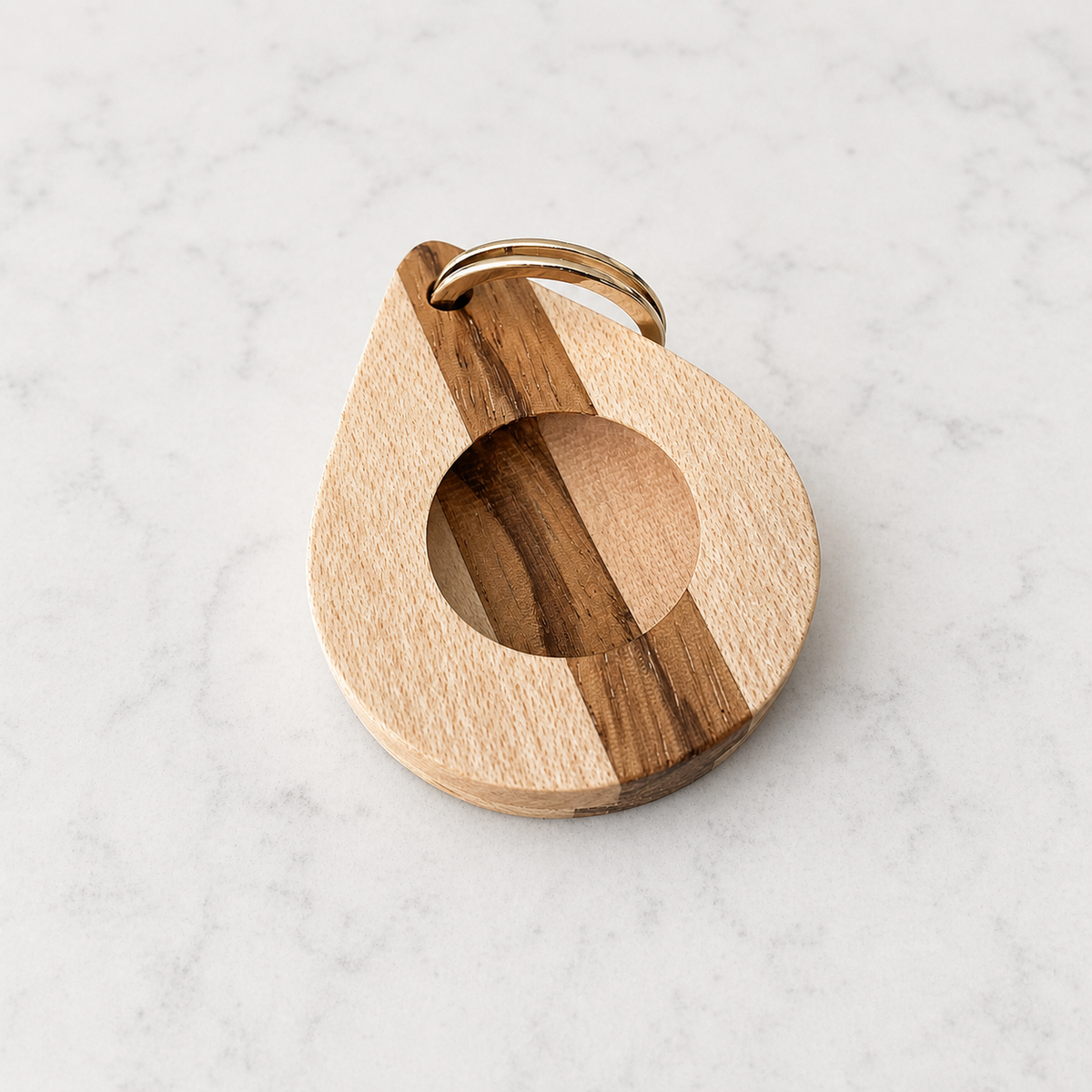Magnetic Wooden AirTag Keychain