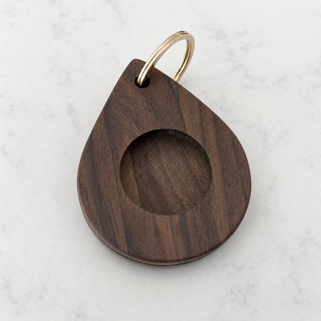 Magnetic Wooden AirTag Keychain